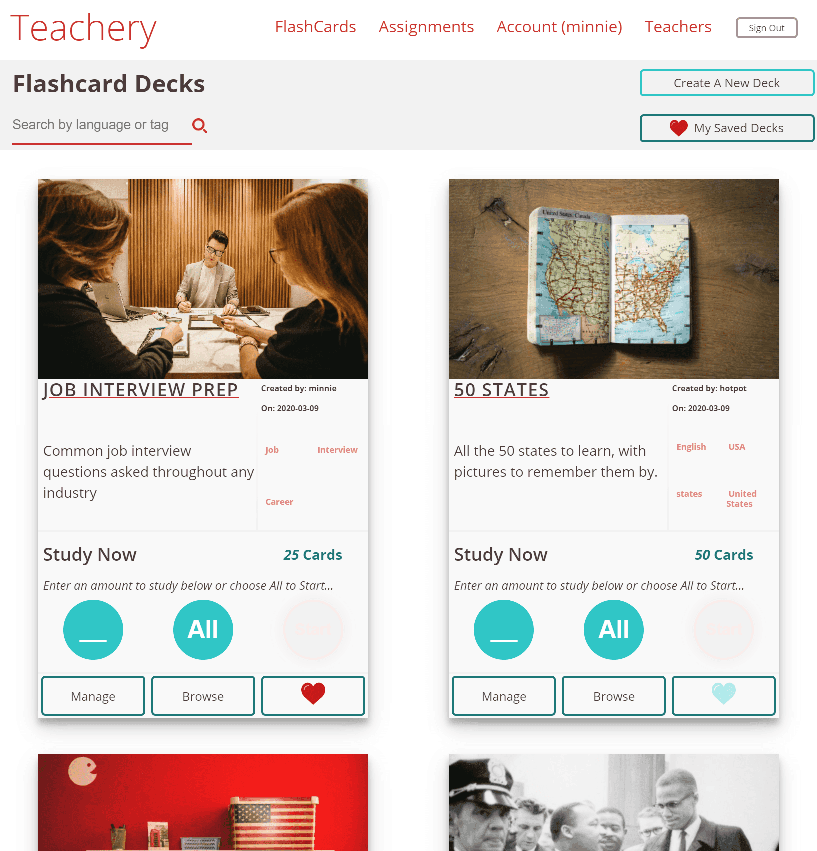 Flashcard Decks